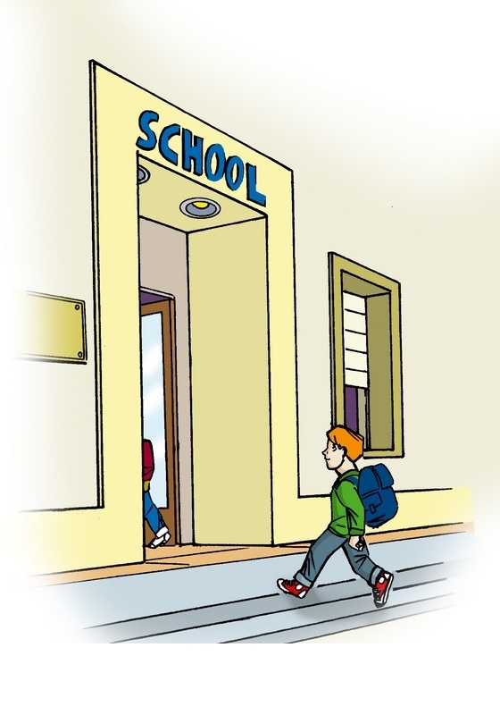 arrive at school