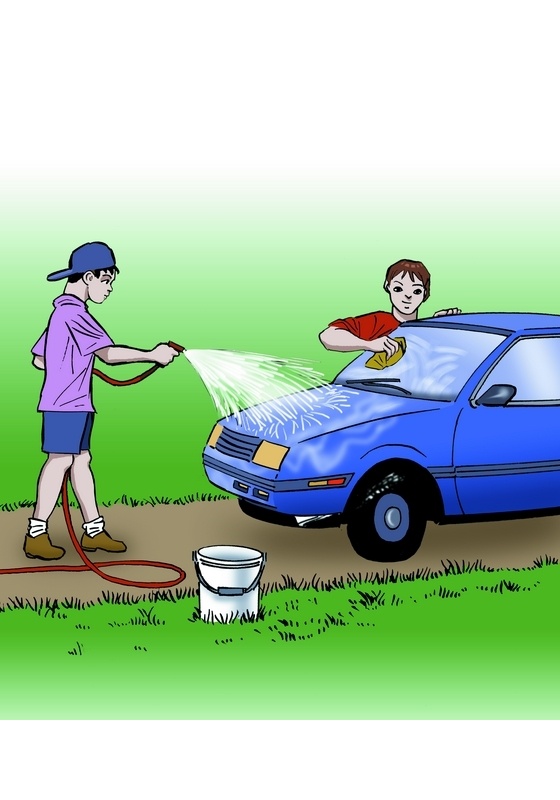 wash the car