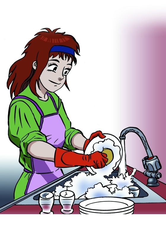 wash the dishes