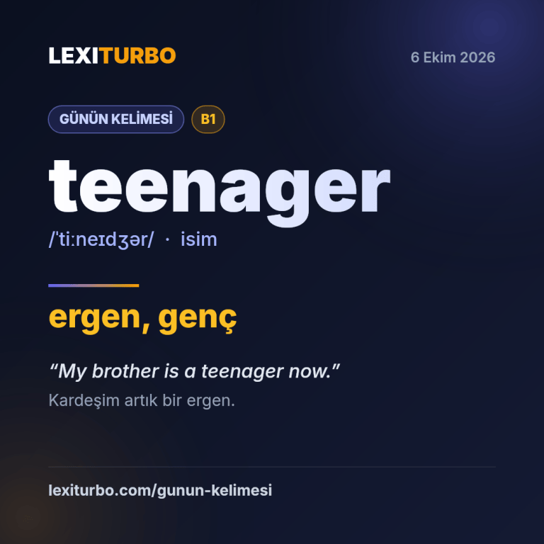 teenager: ergen, genç