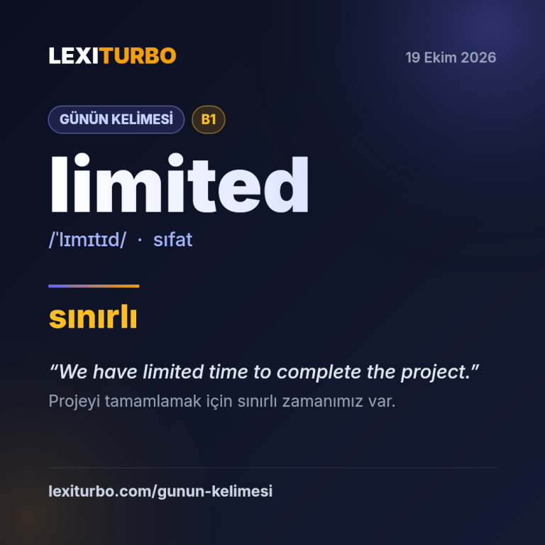 limited: sınırlı