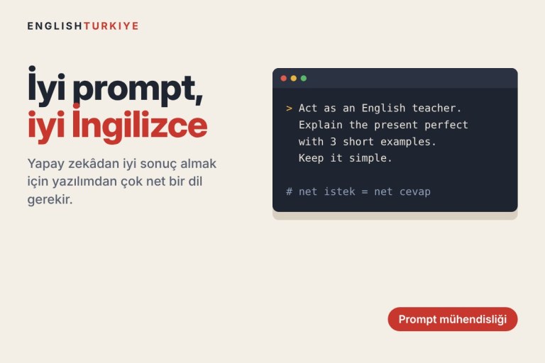 İyi prompt, iyi İngilizce: İngilizce yazılmış örnek bir yapay zekâ komutu